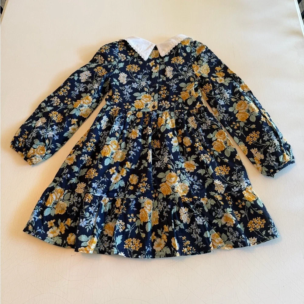 Janie and Jack Floral Bow Collar Dress Size 8
